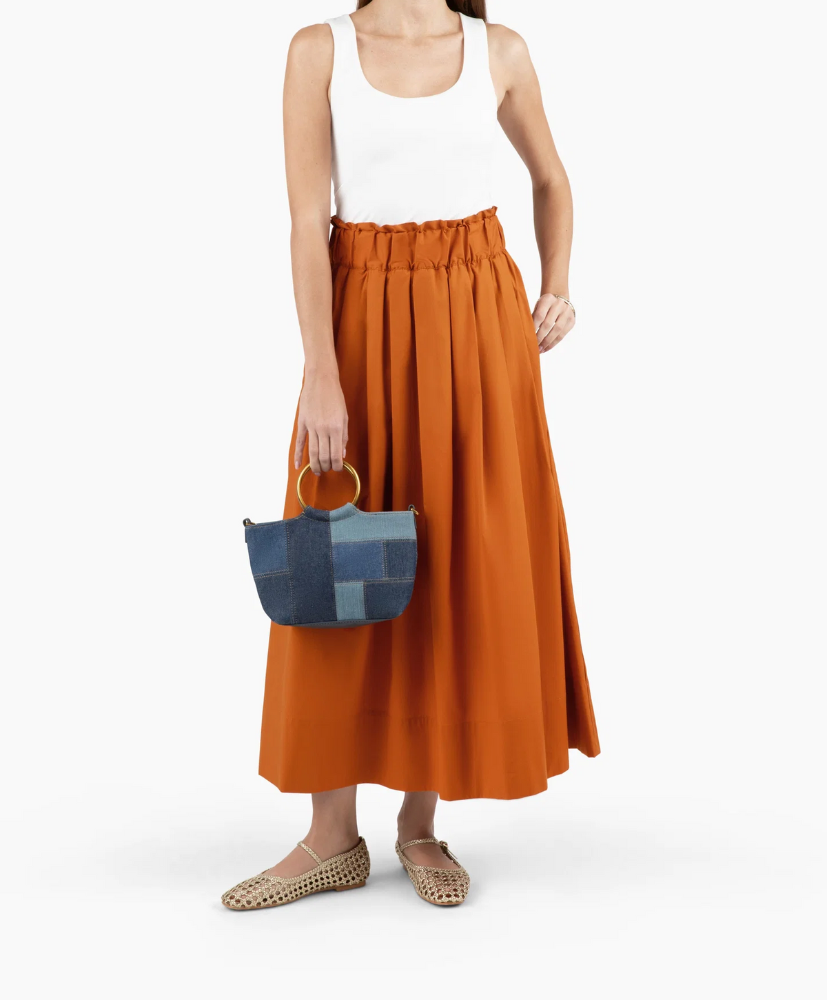 Take Pause Cotton Poplin Maxi Skirt – Texas Orange