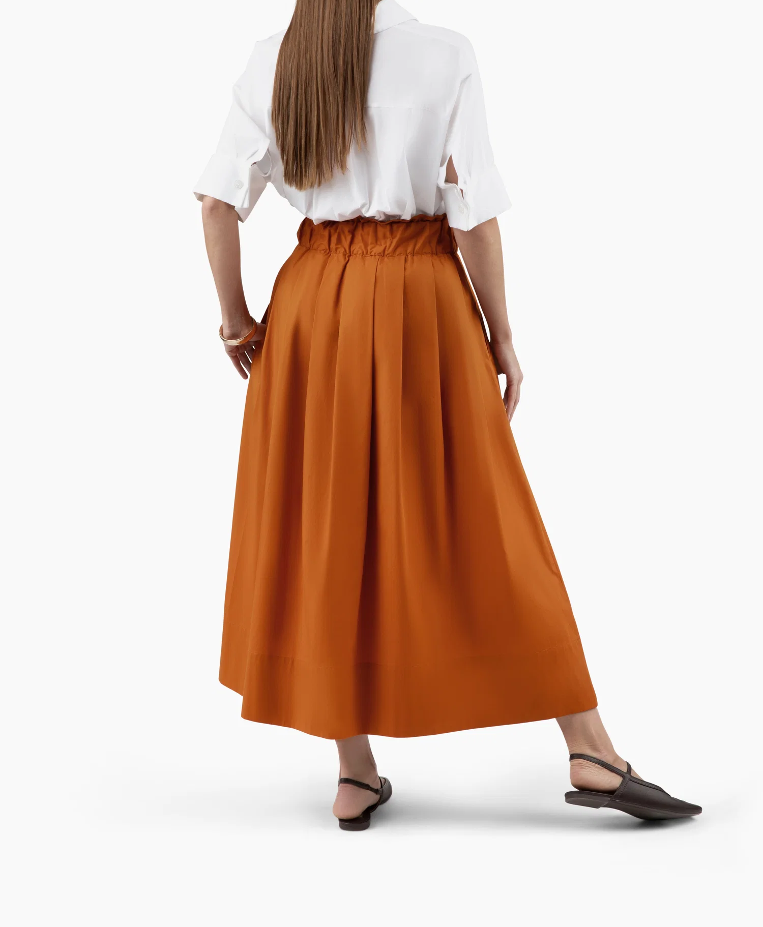 Take Pause Cotton Poplin Maxi Skirt – Texas Orange