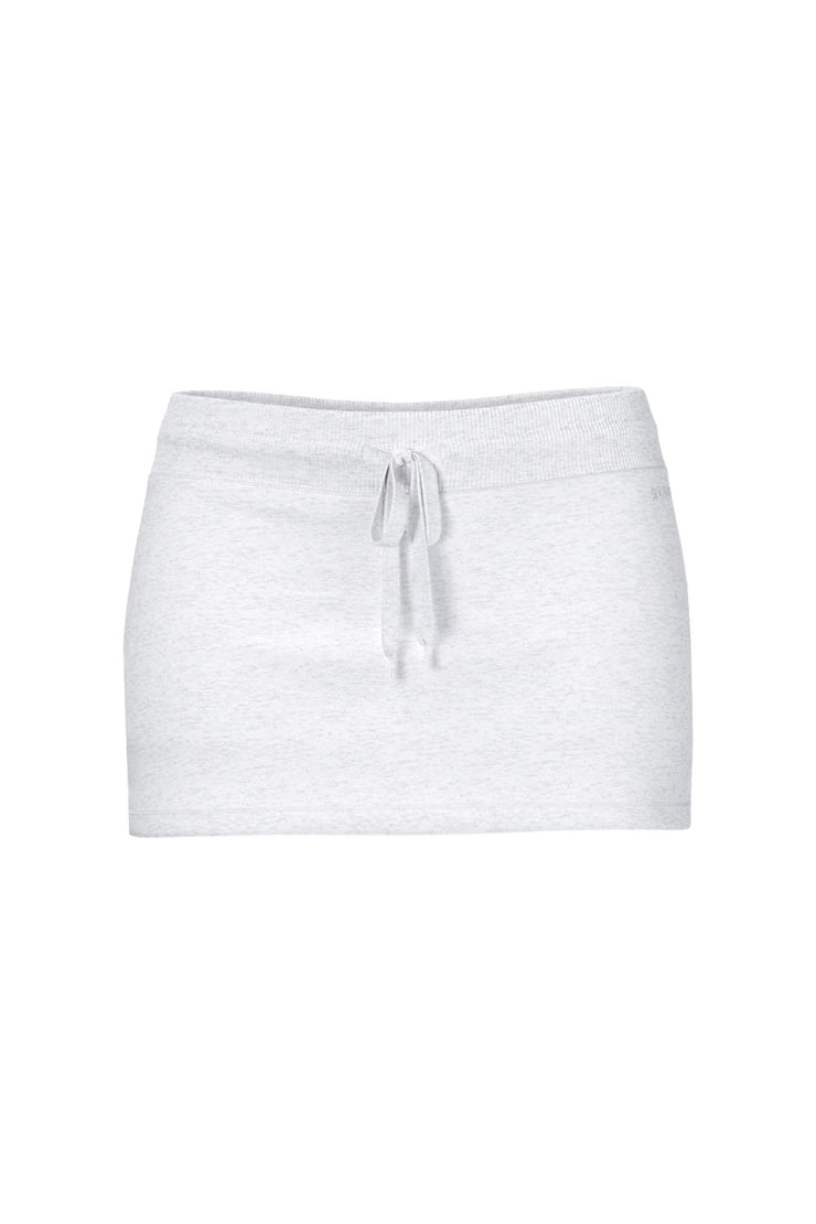 StretchTerry Drawstring Lined Micro Mini Skirt