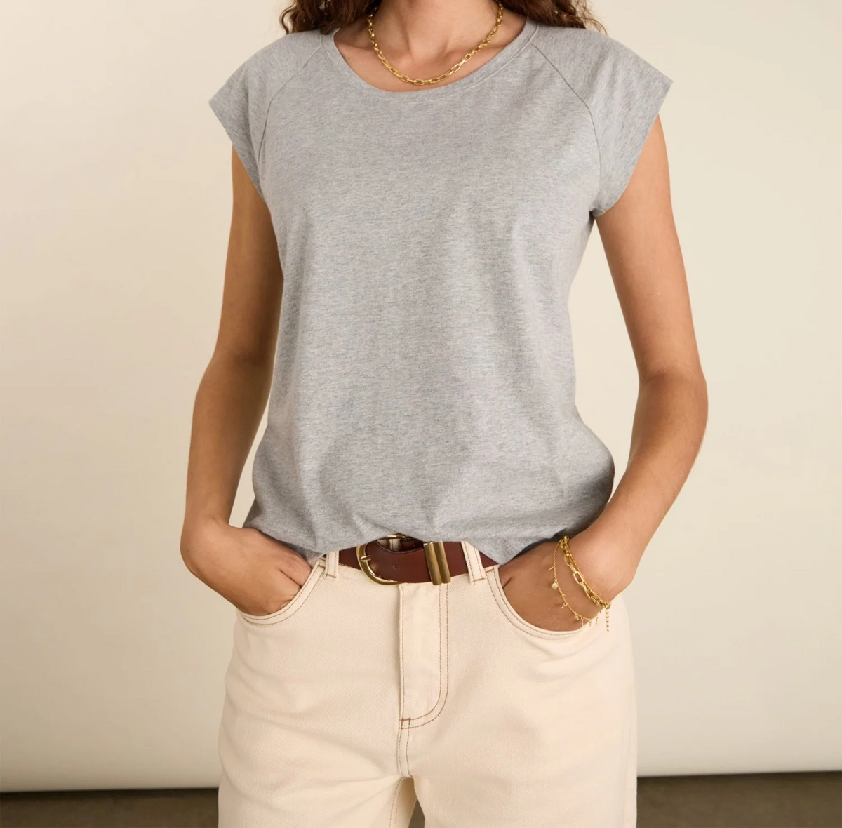 Catherine Organic Cotton Tee – Grey Marl